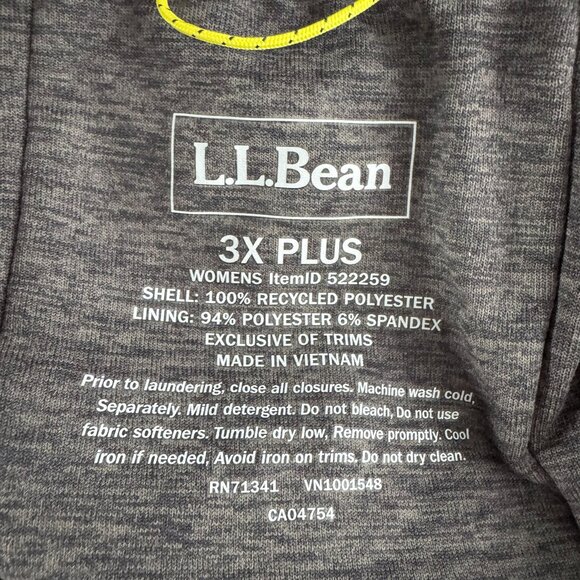 L.L. Bean Bean's Performance Fleece Lined Windbreaker Jacket 3X Black CJ-2210 - Picture 8 of 10